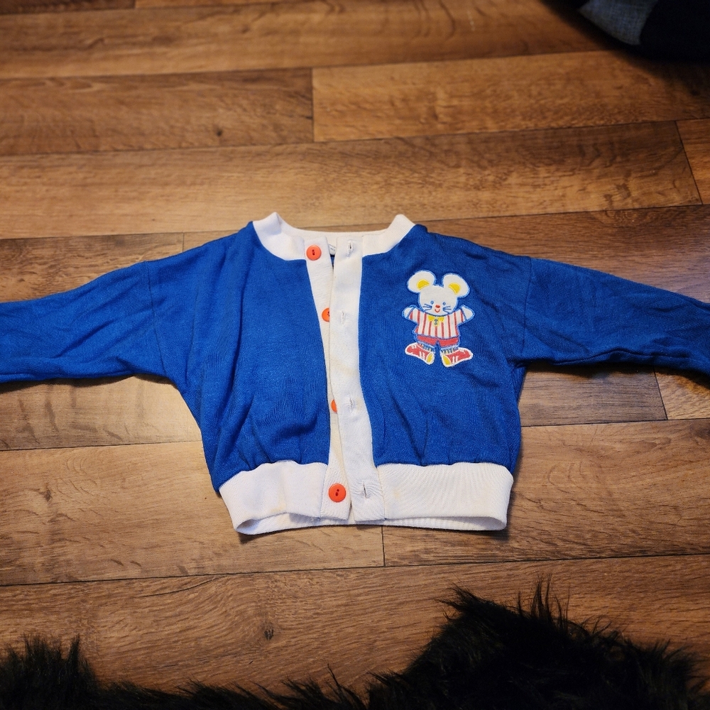 Childrens Vintage mouse cardigan
